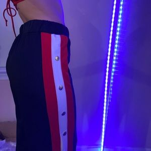 fun striped/button pants